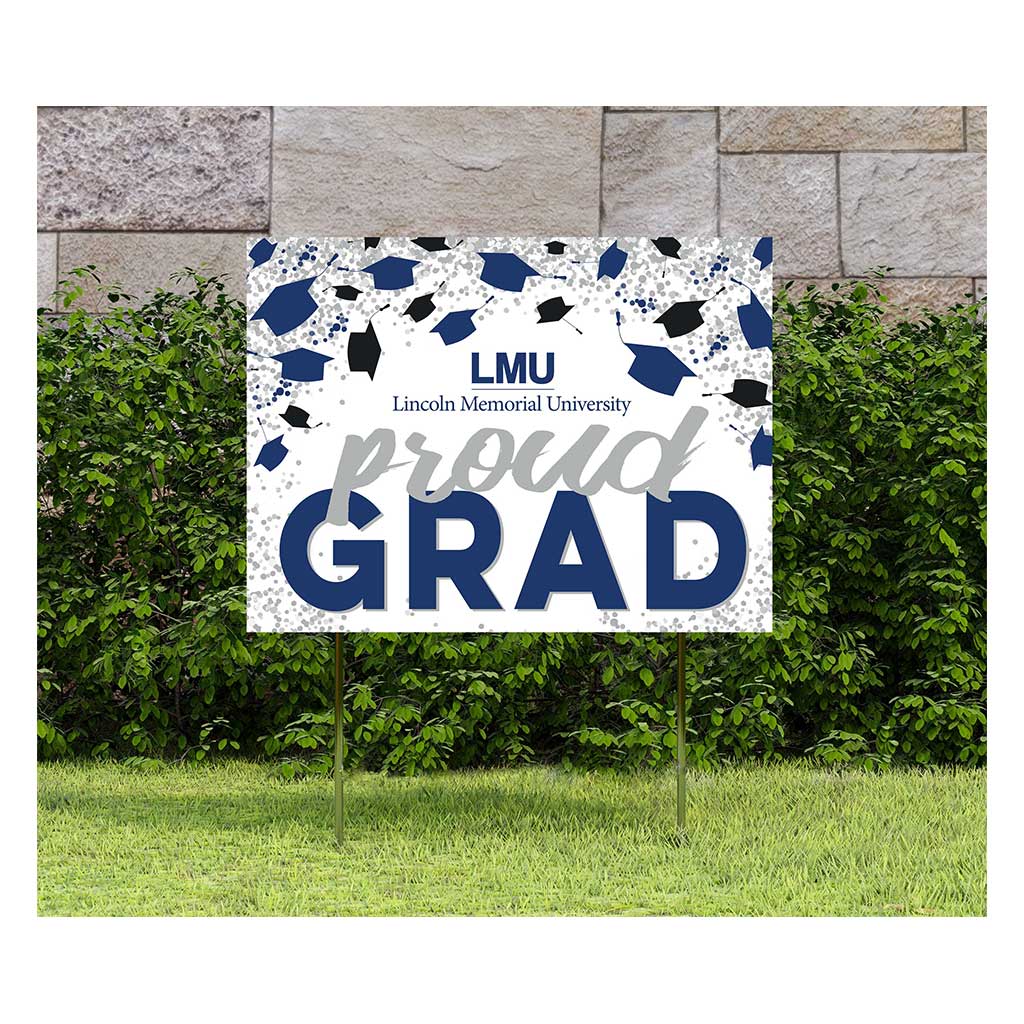 18x24 Lawn Sign Grad with Cap and Confetti Lincoln Memorial University Railsplitters