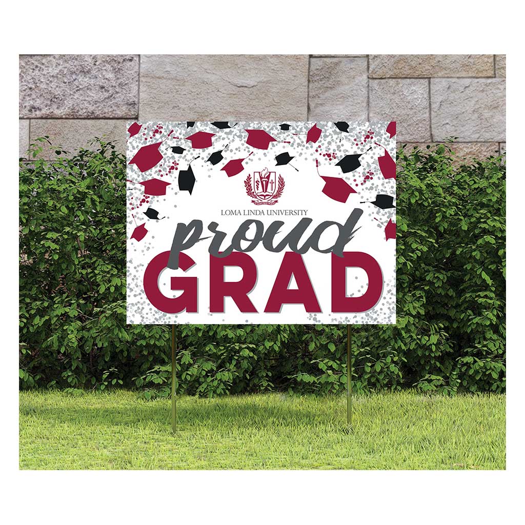 18x24 Lawn Sign Grad with Cap and Confetti Loma Linda University