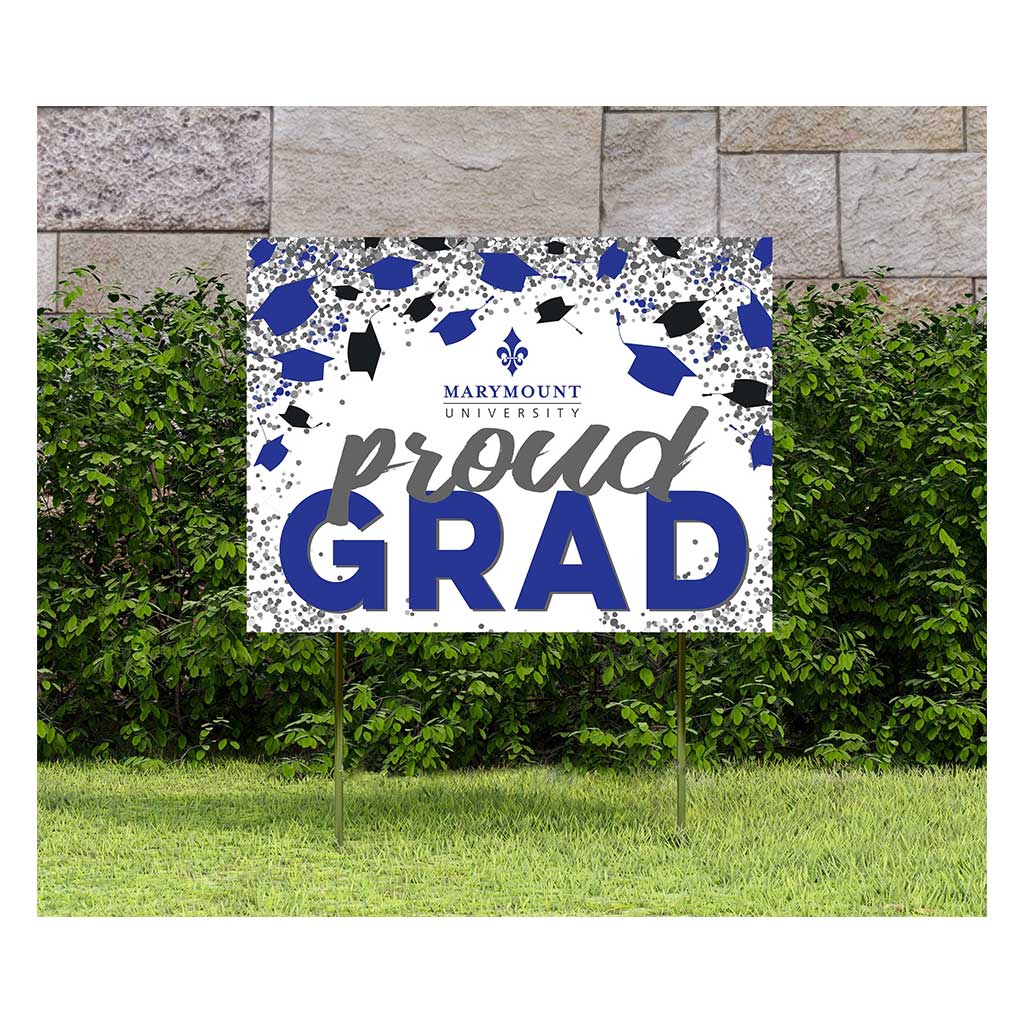 18x24 Lawn Sign Grad with Cap and Confetti Marymount University Saints