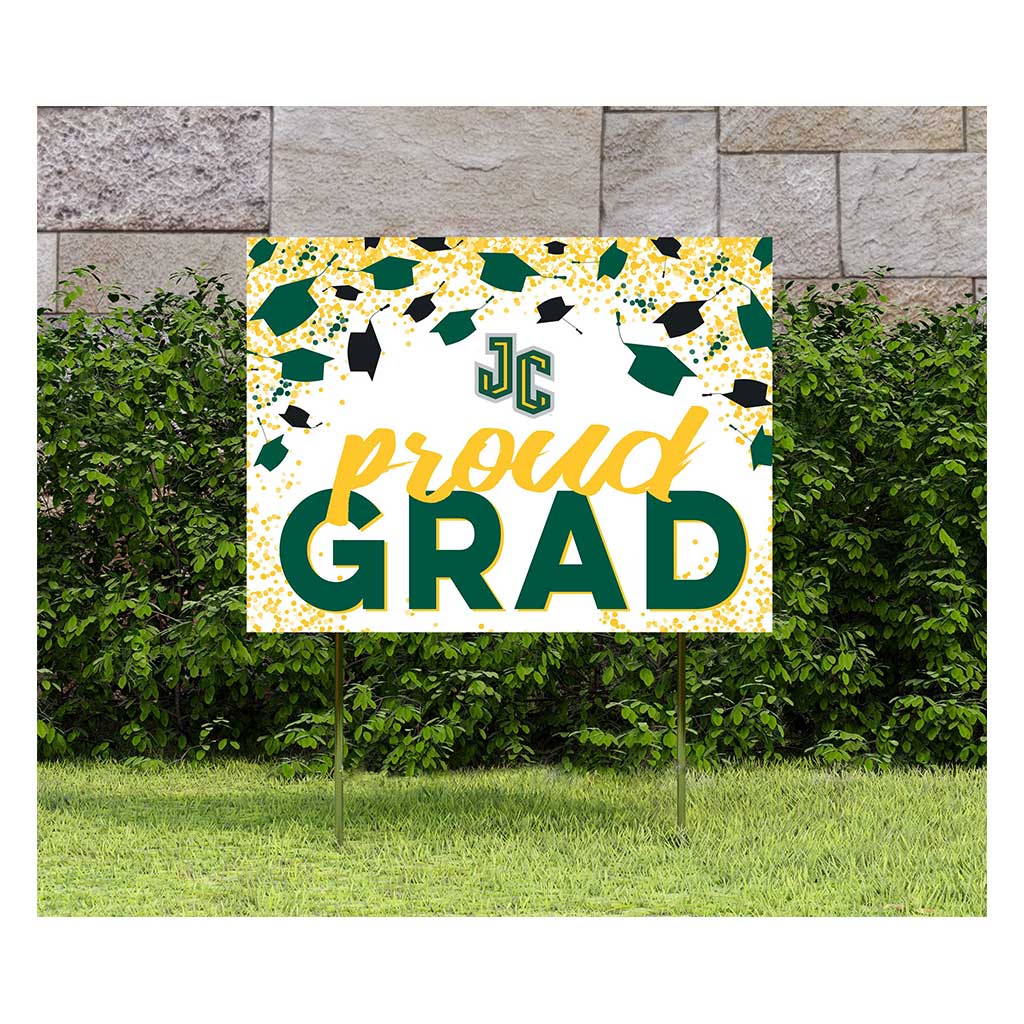 18x24 Lawn Sign Grad with Cap and Confetti New Jersey City University Gothic Knights