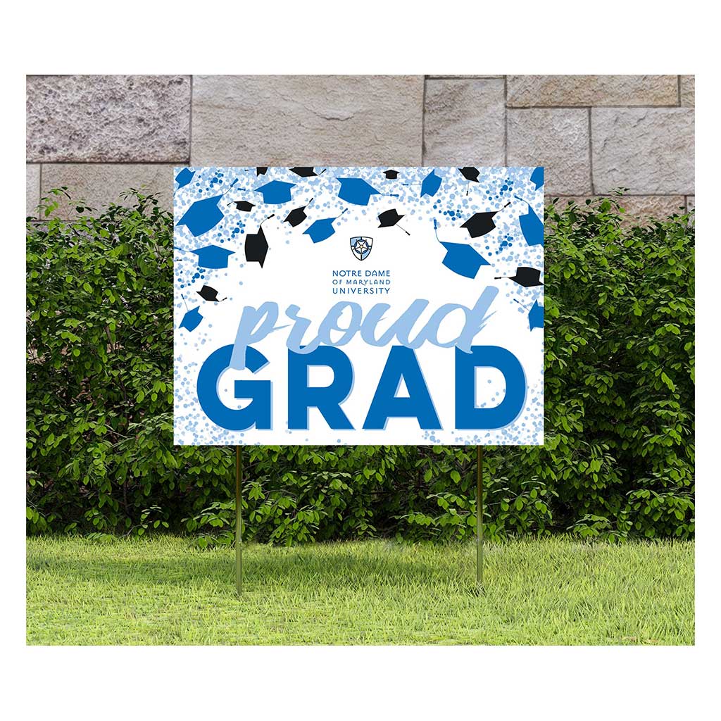 18x24 Lawn Sign Grad with Cap and Confetti Notre Dame of Maryland University Gators