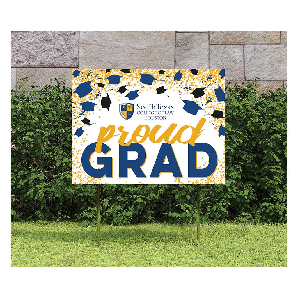 18x24 Lawn Sign Grad with Cap and Confetti South Texas College of Law