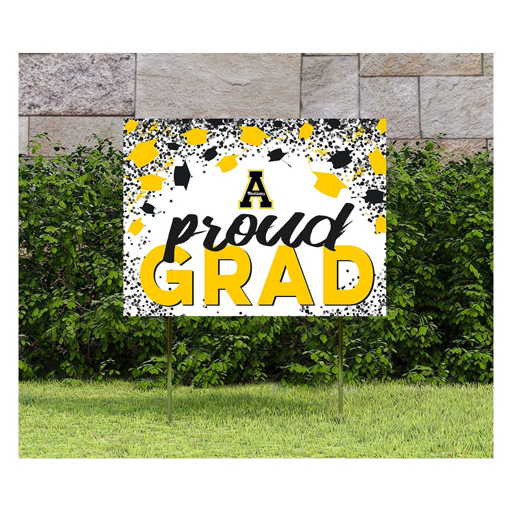 18x24 Lawn Sign Grad with Cap and Confetti Appalachian State Mountaineers