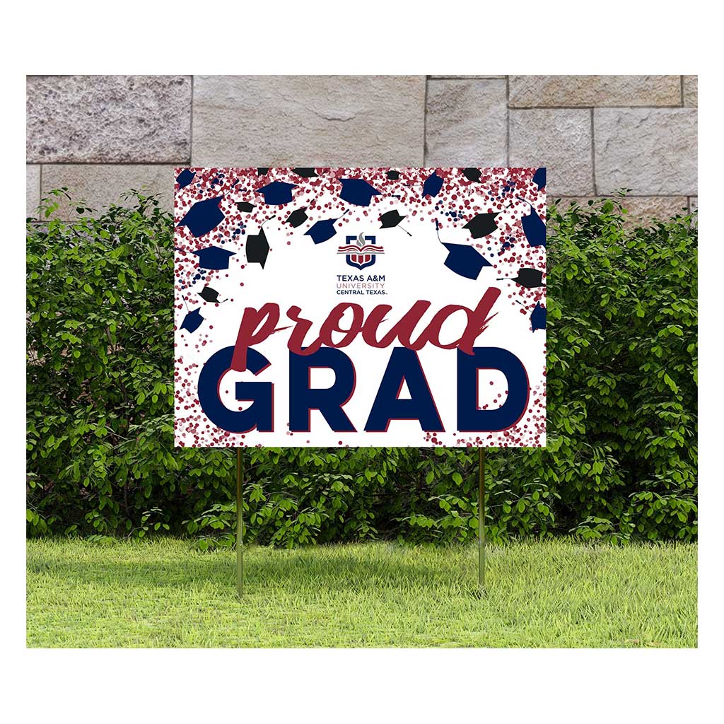 18x24 Lawn Sign Grad with Cap and Confetti Texas A&M University-Central Texas Warriors