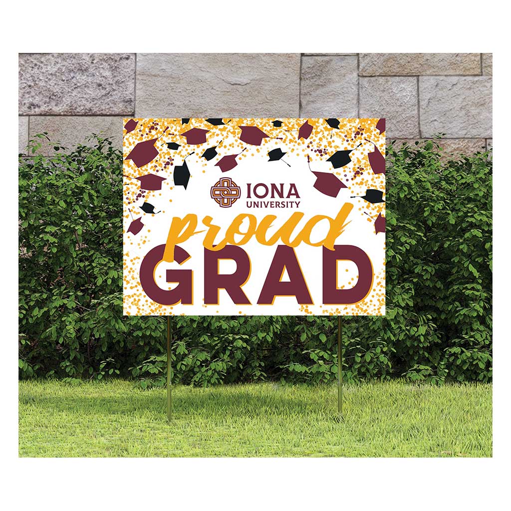 18x24 Lawn Sign Grad with Cap and Confetti Lona College Gaels