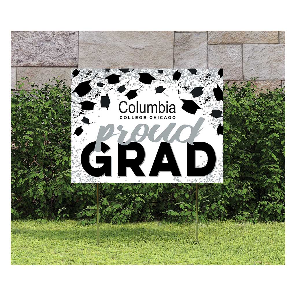 18x24 Lawn Sign Grad with Cap and Confetti Columbia College Chicago Renegades
