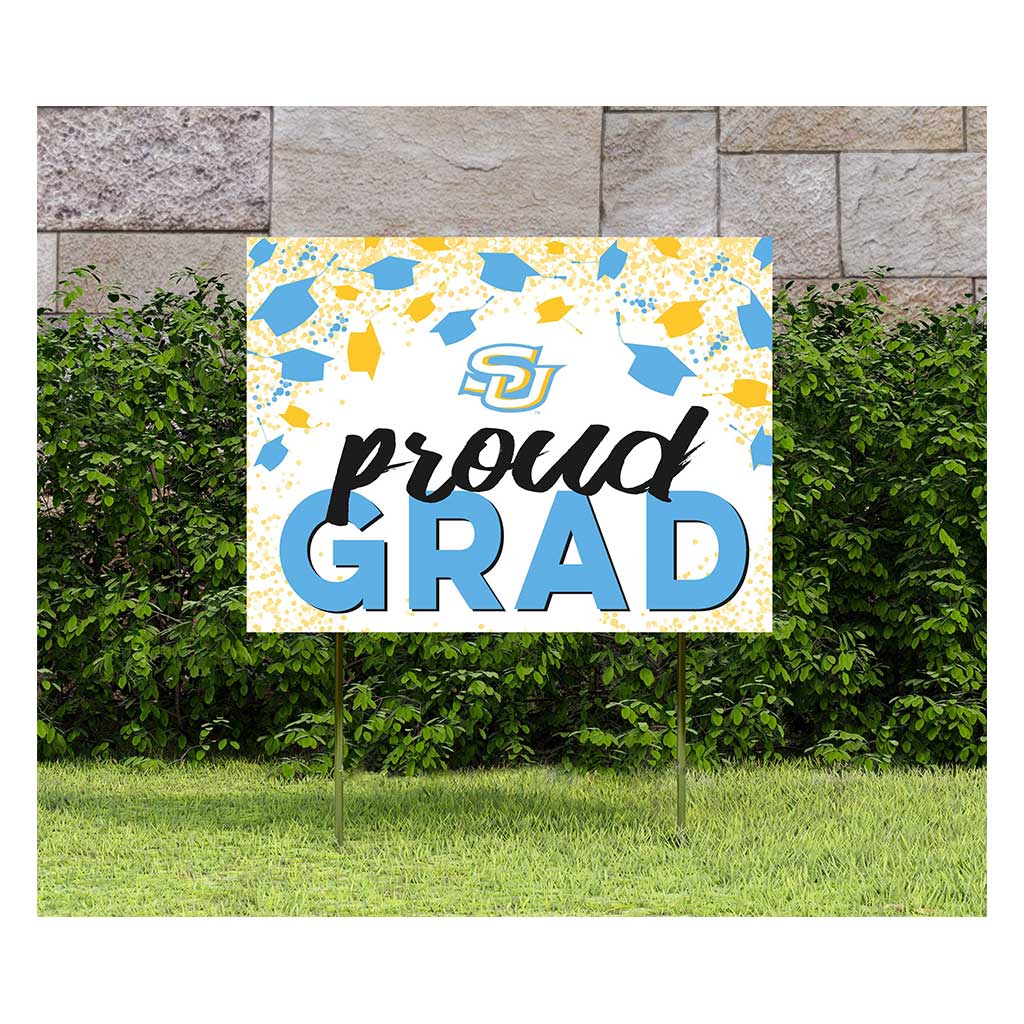 18x24 Lawn Sign Grad with Cap and Confetti Southern University Jaguars