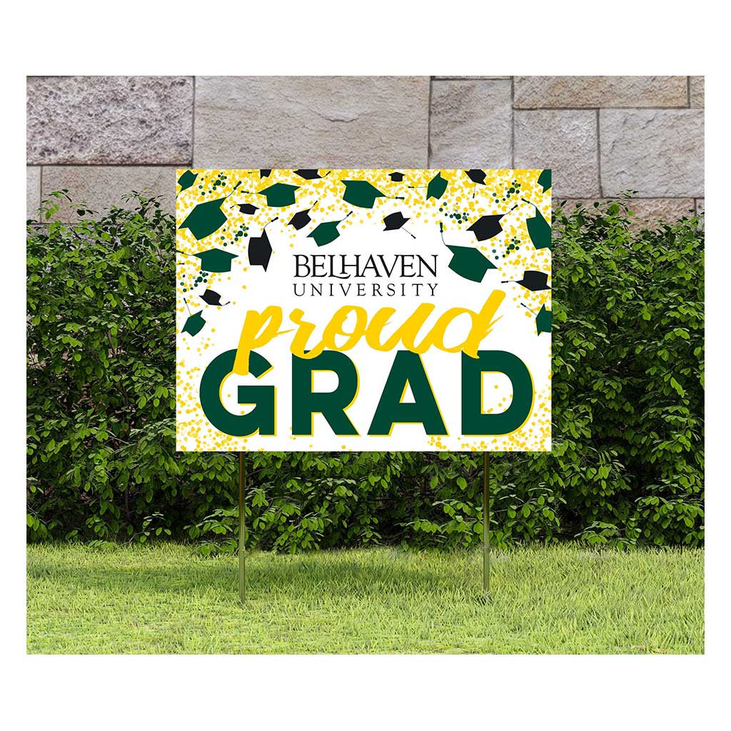 18x24 Lawn Sign Grad with Cap and Confetti Belhaven University Blazers