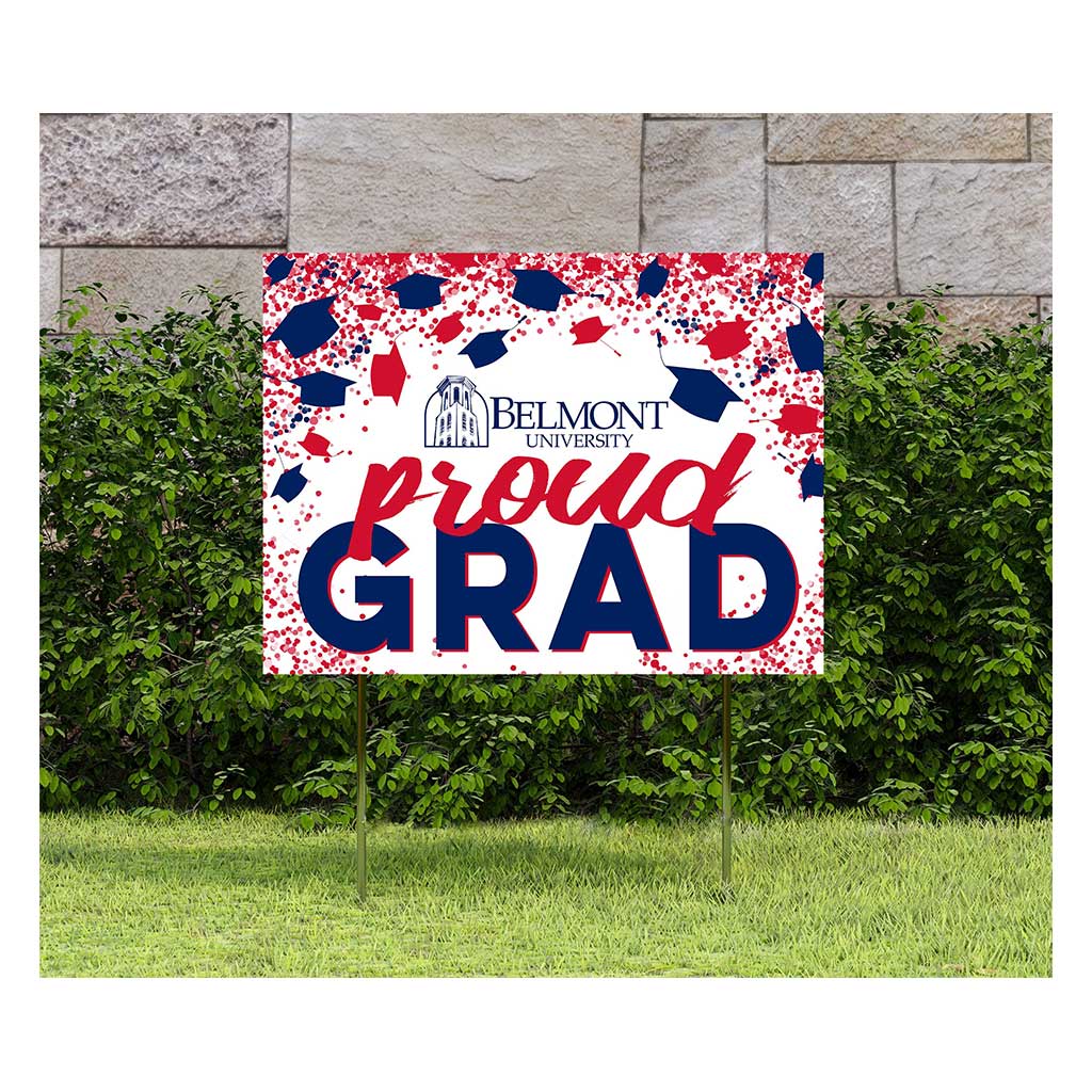 18x24 Lawn Sign Grad with Cap and Confetti Belmont Bruins