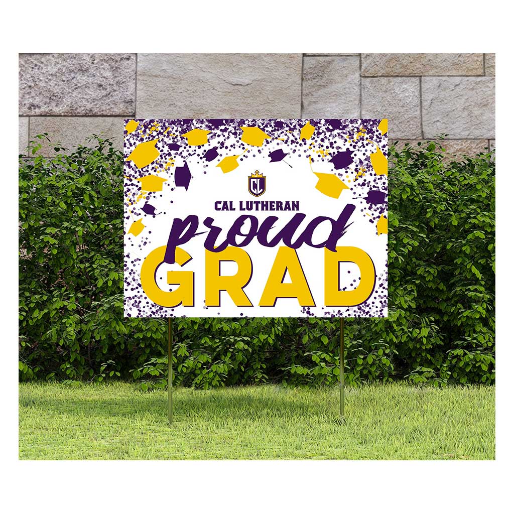 18x24 Lawn Sign Grad with Cap and Confetti California Lutheran Kingsmen