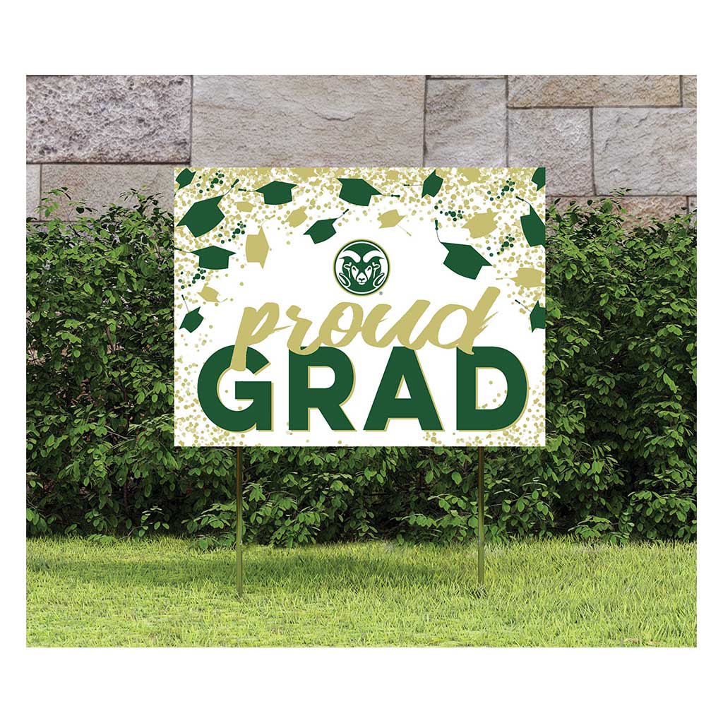 18x24 Lawn Sign Grad with Cap and Confetti Colorado State-Ft. Collins Rams
