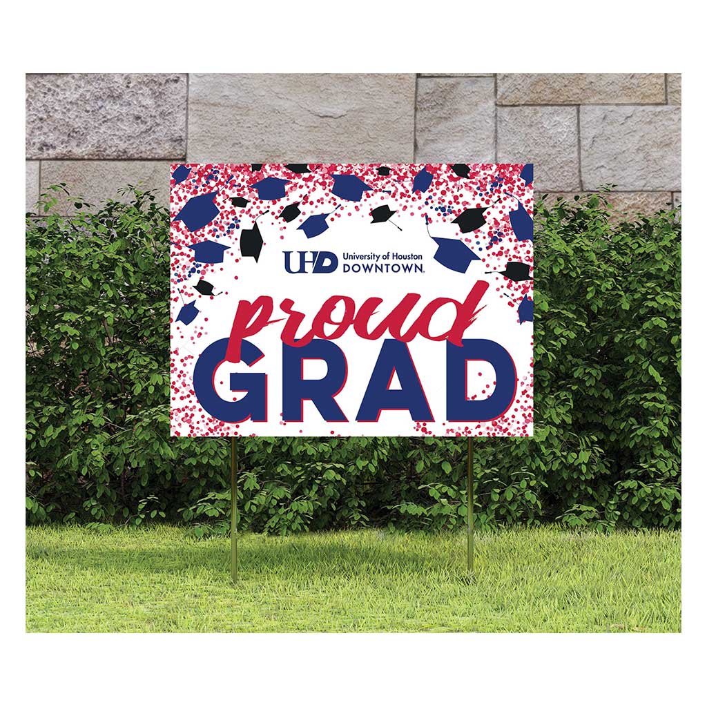 18x24 Lawn Sign Grad with Cap and Confetti University of Houston - Downtown Gators