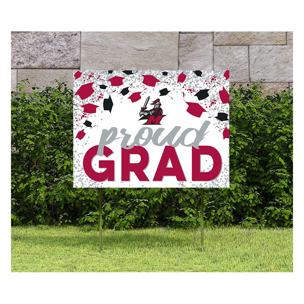 18x24 Lawn Sign Grad with Cap and Confetti Manhattanville College Valiants