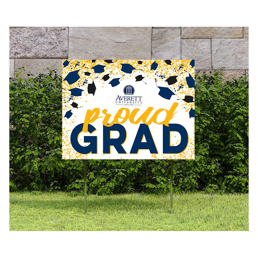 18x24 Lawn Sign Grad with Cap and Confetti Averett University Cougars