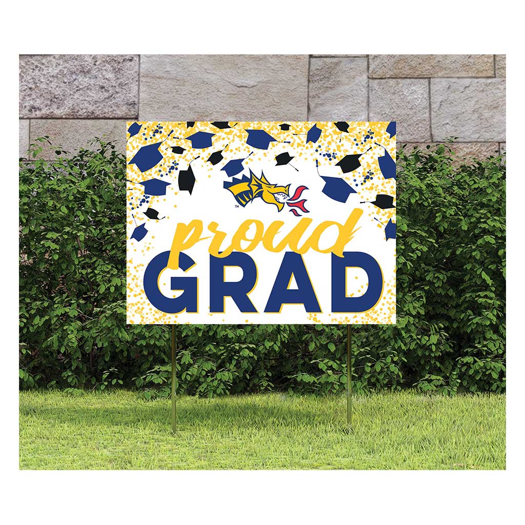 18x24 Lawn Sign Grad with Cap and Confetti Drexel Dragons