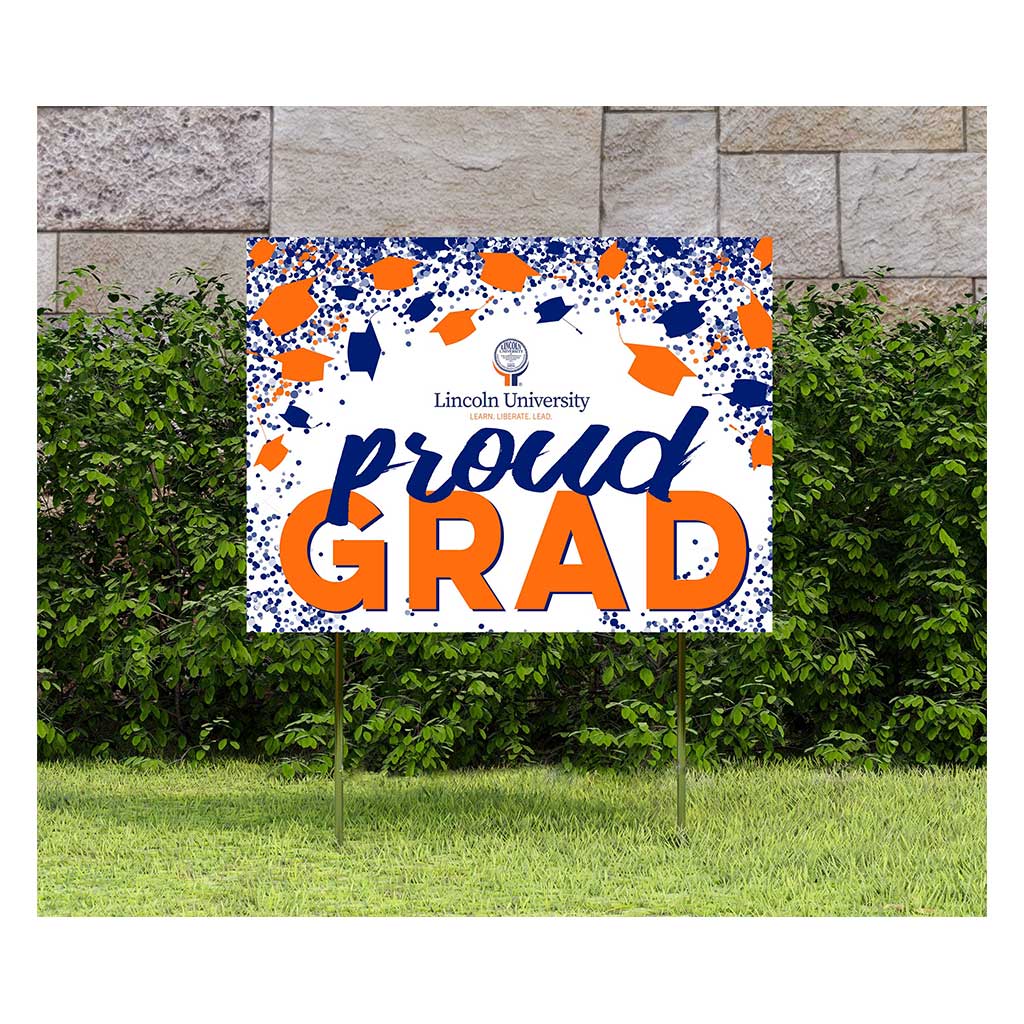 18x24 Lawn Sign Grad with Cap and Confetti Lincoln University Lions