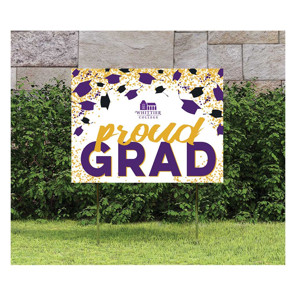18x24 Lawn Sign Grad with Cap and Confetti Whitter College Poets