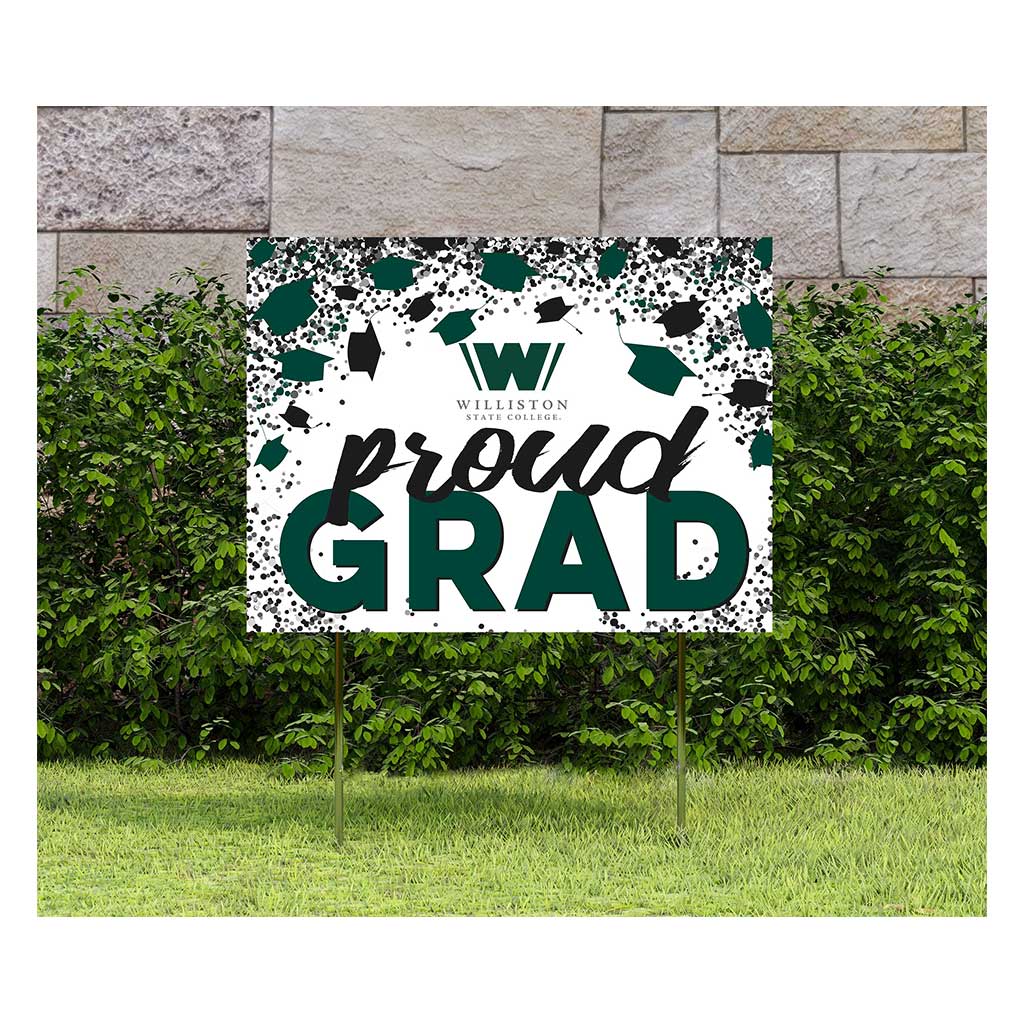 18x24 Lawn Sign Grad with Cap and Confetti Williston State College Tetons