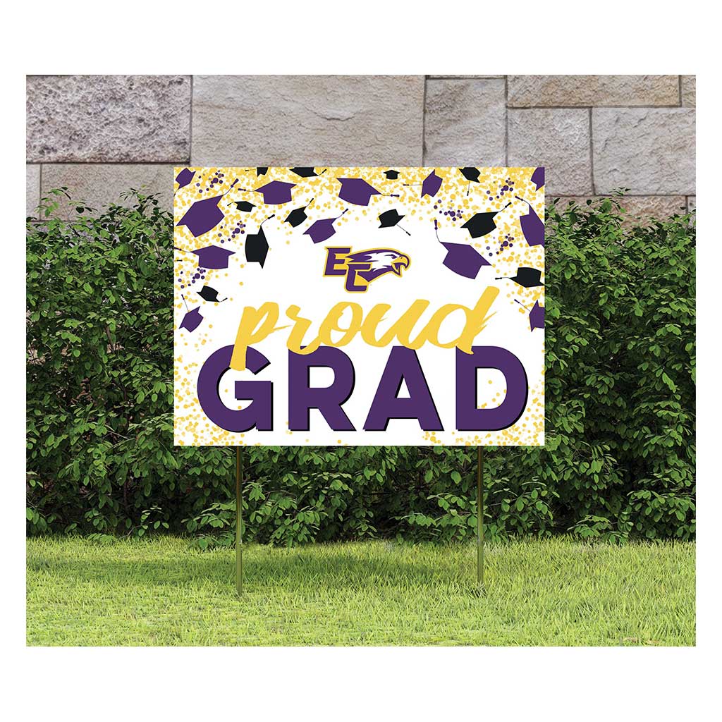 18x24 Lawn Sign Grad with Cap and Confetti Elmira College Soaring Eagles