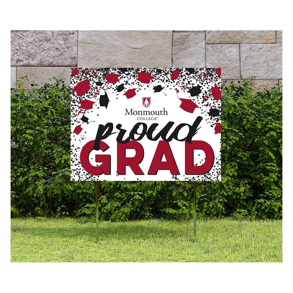 18x24 Lawn Sign Grad with Cap and Confetti Monmouth College Fighting Scots