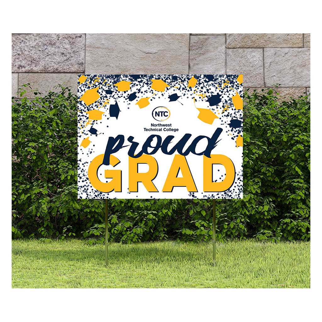 18x24 Lawn Sign Grad with Cap and Confetti Northwest Technical College
