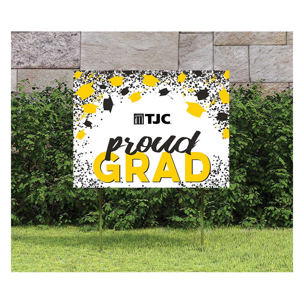 18x24 Lawn Sign Grad with Cap and Confetti Tyler Junior College Apaches
