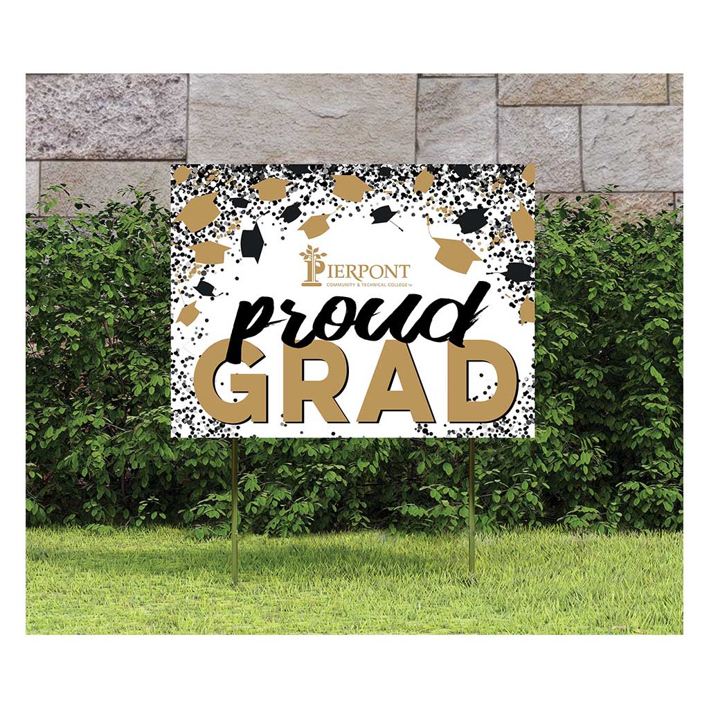 18x24 Lawn Sign Grad with Cap and Confetti Pierpont Community & Technical College