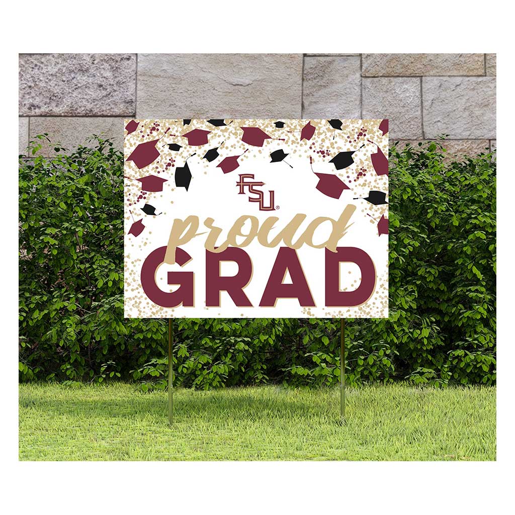 18x24 Lawn Sign Grad with Cap and Confetti Florida State Seminoles