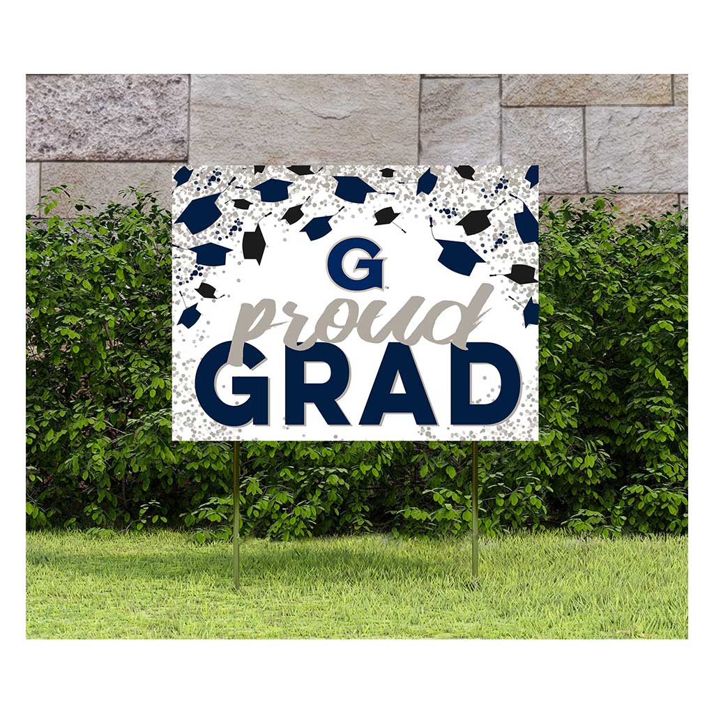 18x24 Lawn Sign Grad with Cap and Confetti Georgetown Hoyas