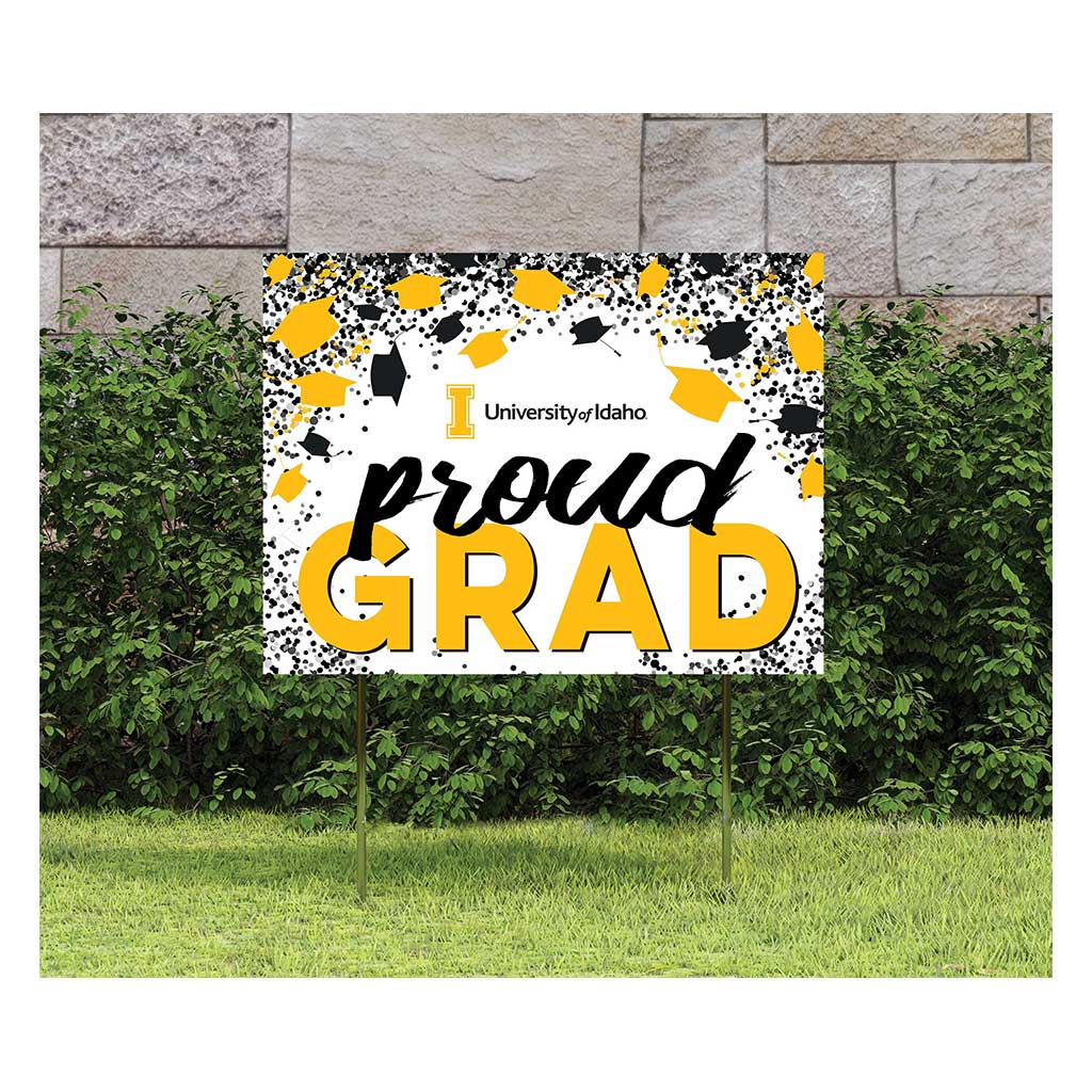 18x24 Lawn Sign Grad with Cap and Confetti Idaho Vandals
