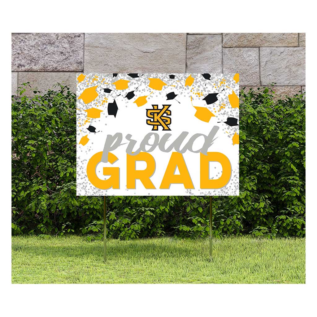 18x24 Lawn Sign Grad with Cap and Confetti Kennesaw State Owls