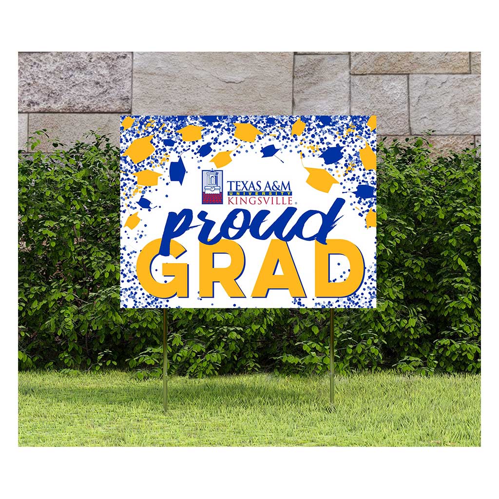 18x24 Lawn Sign Grad with Cap and Confetti Texas A&M Kingsville Javelinas