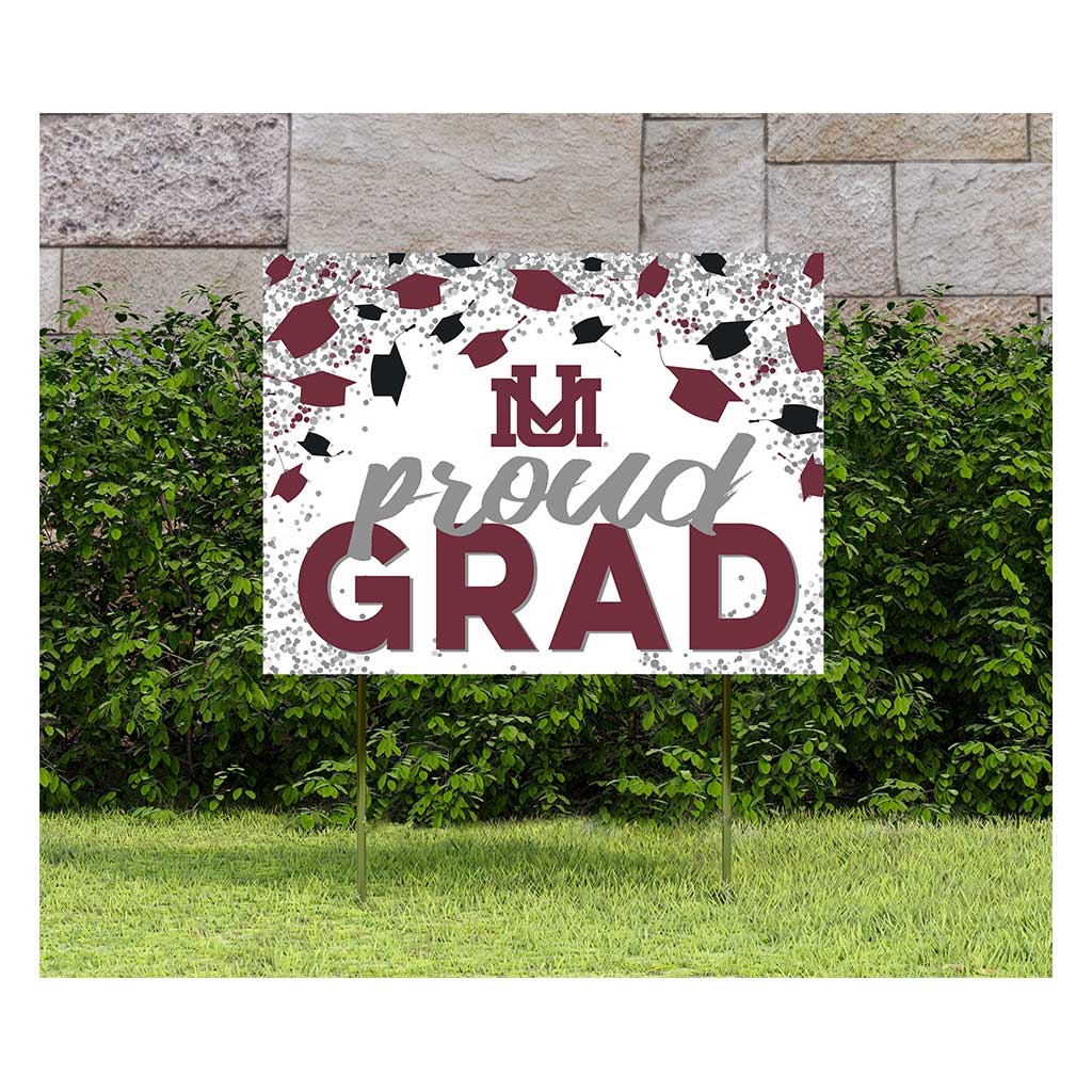 18x24 Lawn Sign Grad with Cap and Confetti Montana Grizzlies