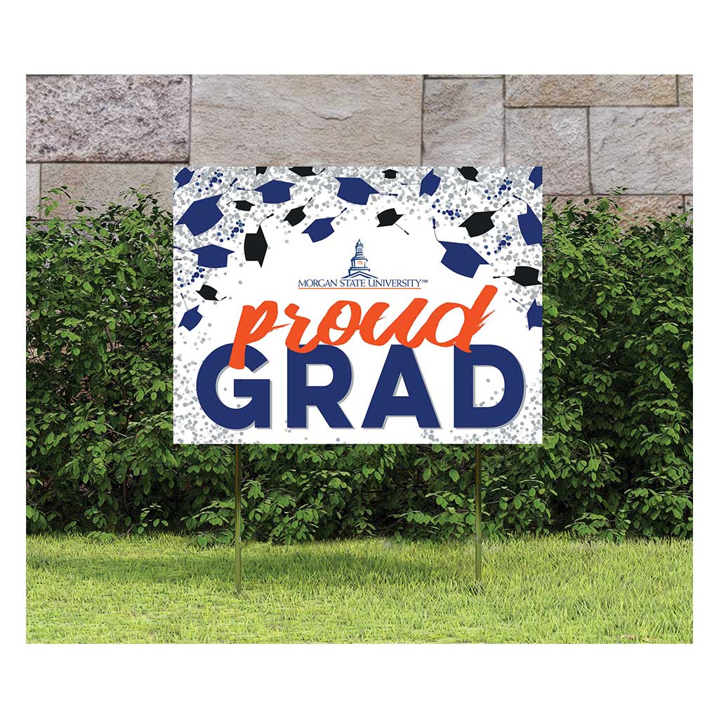 18x24 Lawn Sign Grad with Cap and Confetti Morgan State Bears