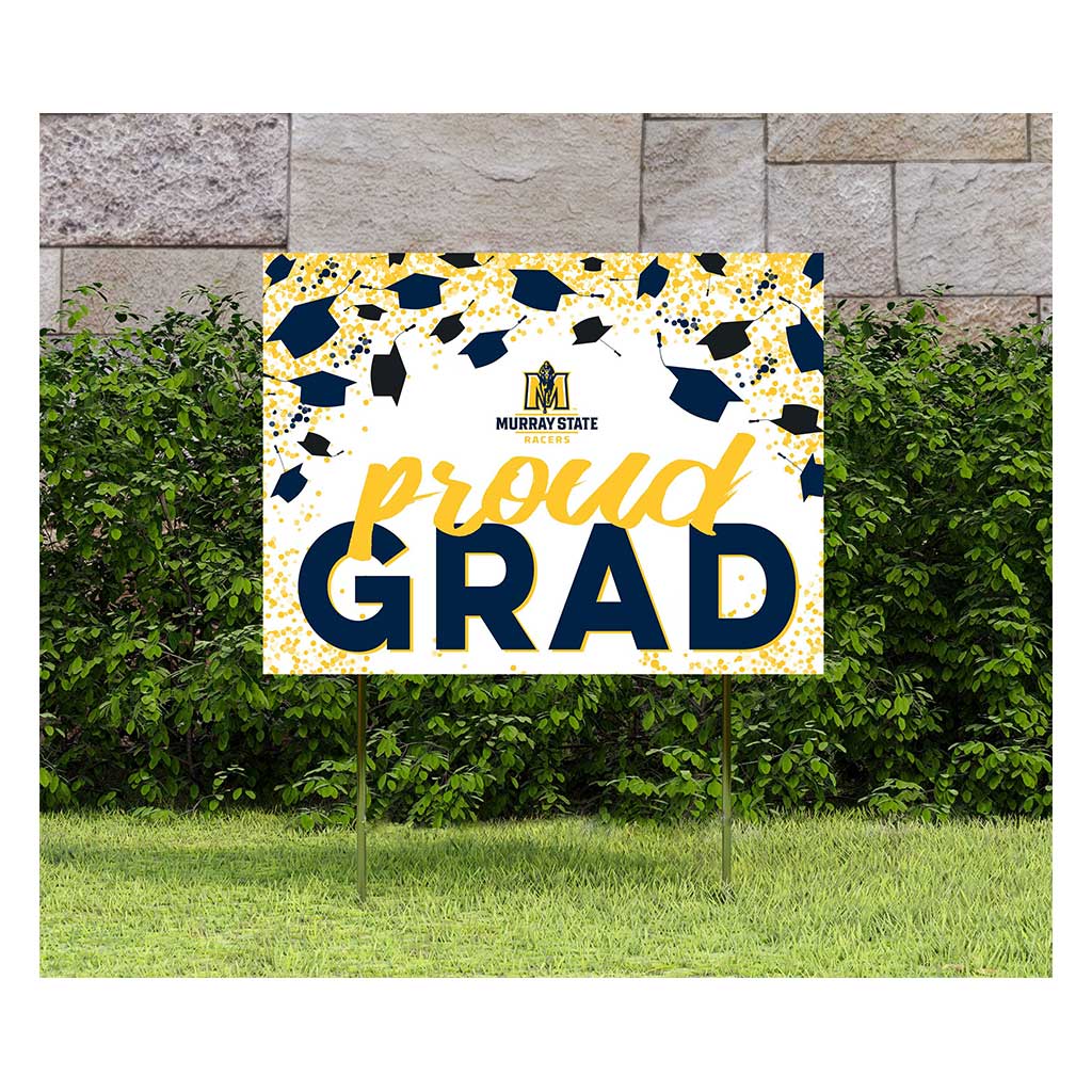 18x24 Lawn Sign Grad with Cap and Confetti Murray State Racers