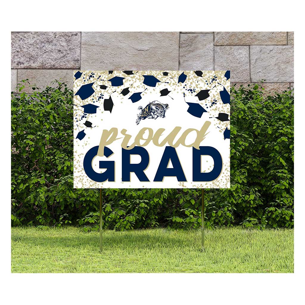 18x24 Lawn Sign Grad with Cap and Confetti Naval Academy Midshipmen