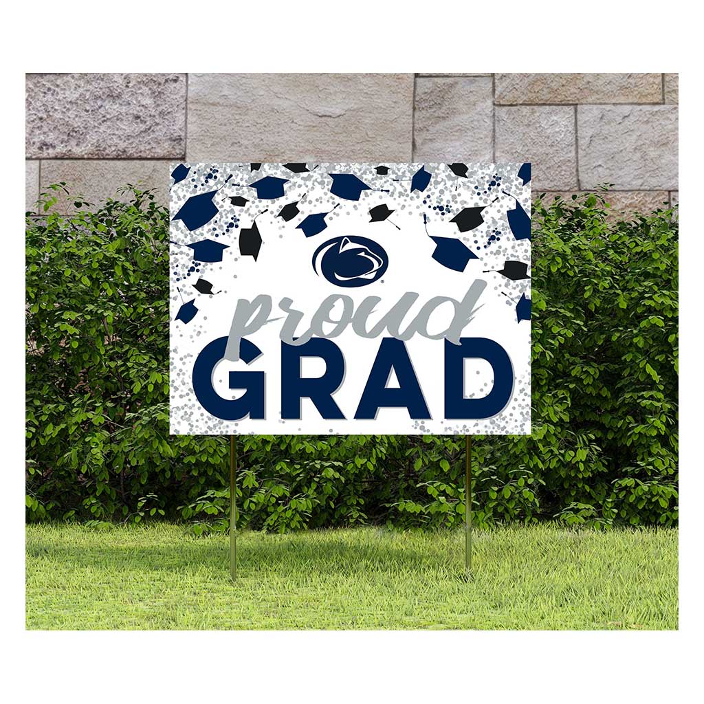 18x24 Lawn Sign Grad with Cap and Confetti Penn State Nittany Lions