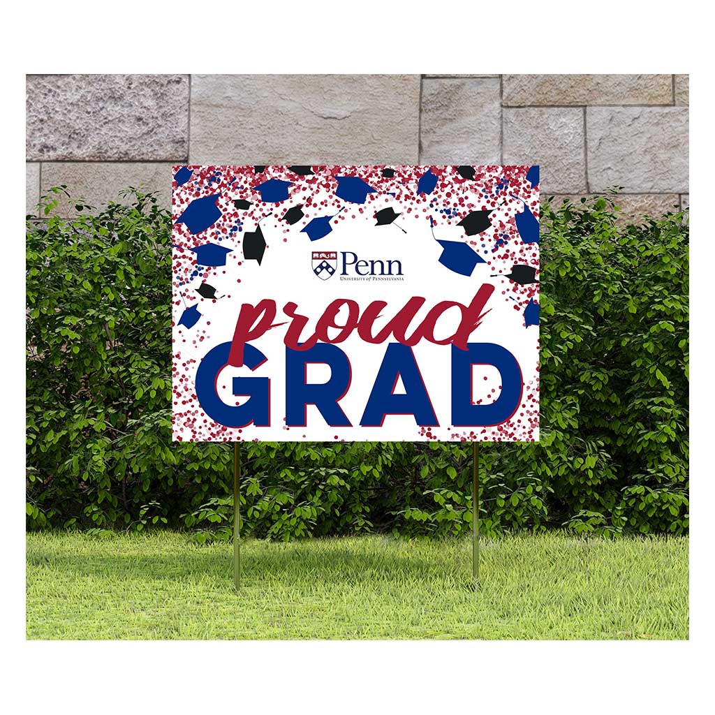 18x24 Lawn Sign Grad with Cap and Confetti University of Pennsylvania Quakers