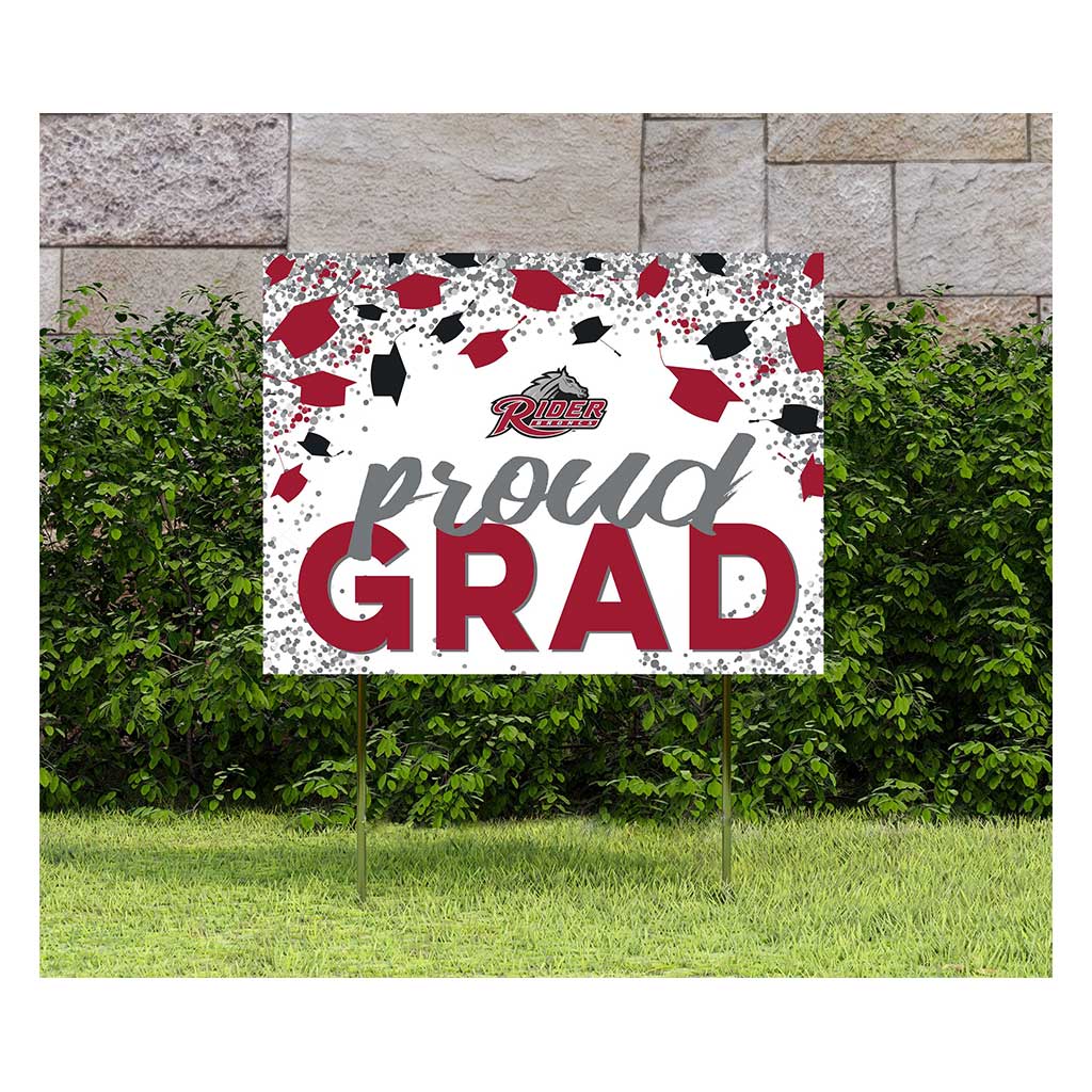 18x24 Lawn Sign Grad with Cap and Confetti Rider Broncs