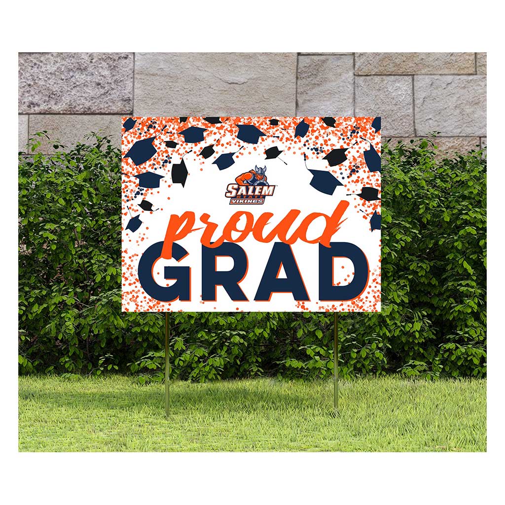 18x24 Lawn Sign Grad with Cap and Confetti Salem State Vikings