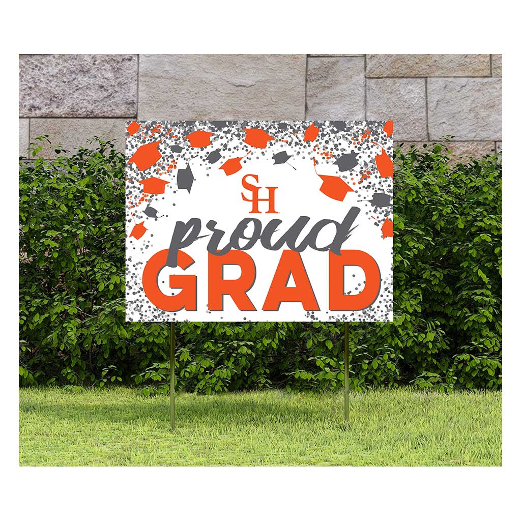 18x24 Lawn Sign Grad with Cap and Confetti Sam Houston State Bearkats