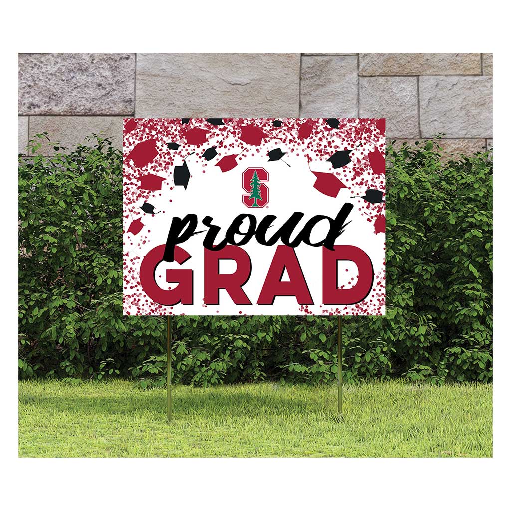 18x24 Lawn Sign Grad with Cap and Confetti Stanford Cardinal
