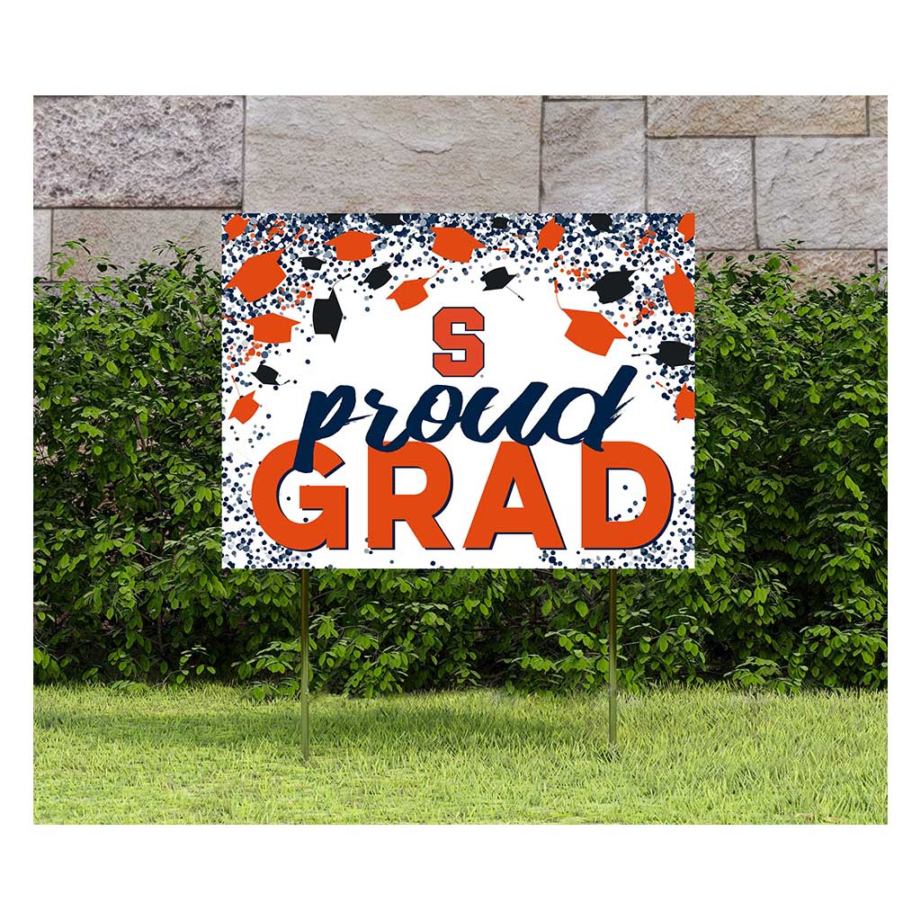 18x24 Lawn Sign Grad with Cap and Confetti Syracuse Orange