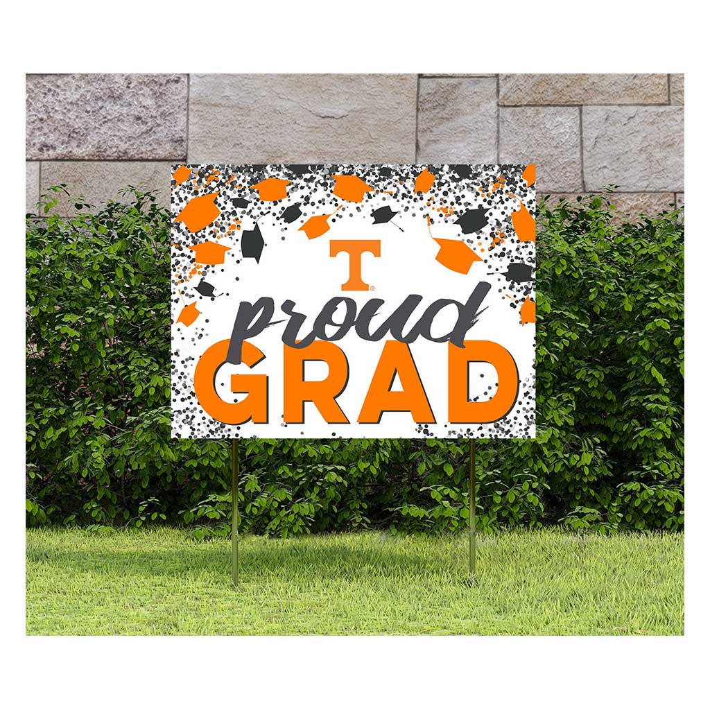 18x24 Lawn Sign Grad with Cap and Confetti Tennessee Volunteers