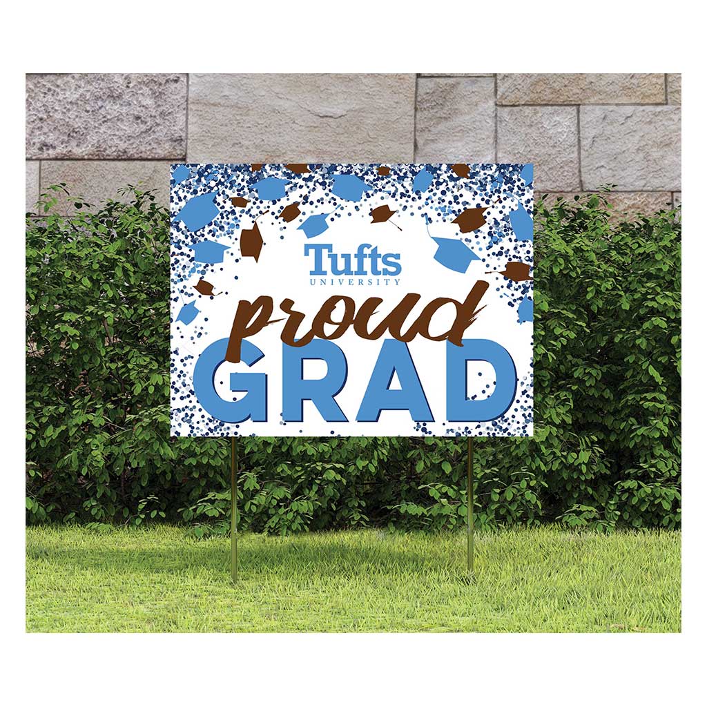 18x24 Lawn Sign Grad with Cap and Confetti Tufts Jumbos