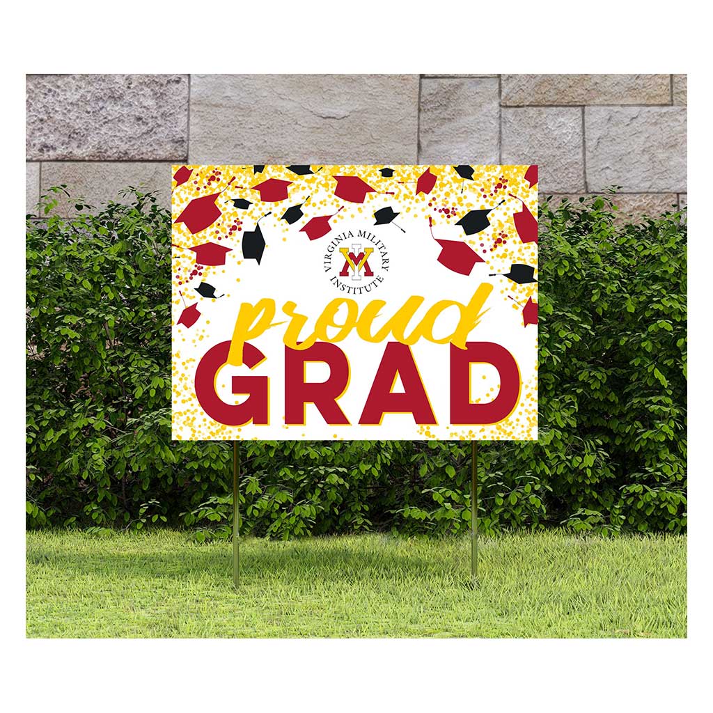 18x24 Lawn Sign Grad with Cap and Confetti Virginia Military Institute Keydets