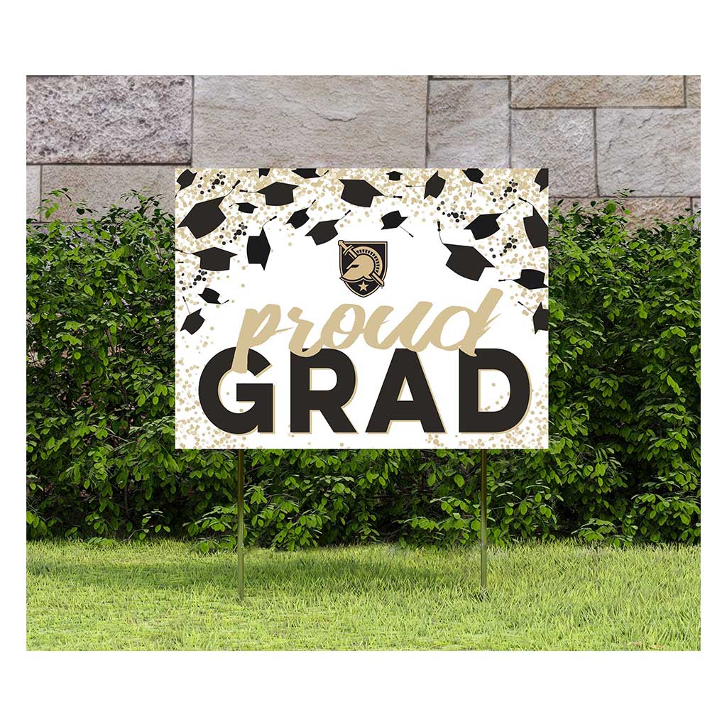 18x24 Lawn Sign Grad with Cap and Confetti West Point Black Knights