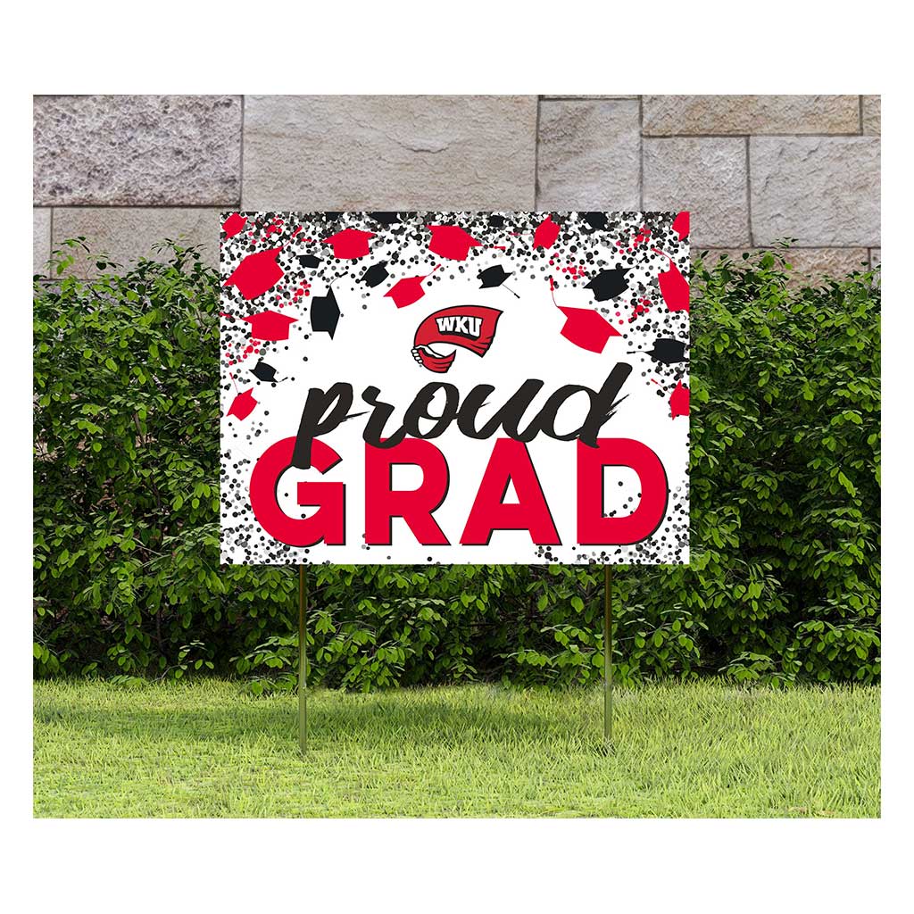 18x24 Lawn Sign Grad with Cap and Confetti Western Kentucky Hilltoppers