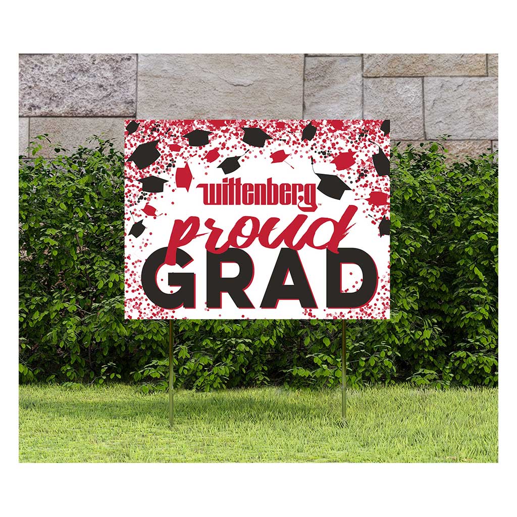 18x24 Lawn Sign Grad with Cap and Confetti Wittenberg Tigers