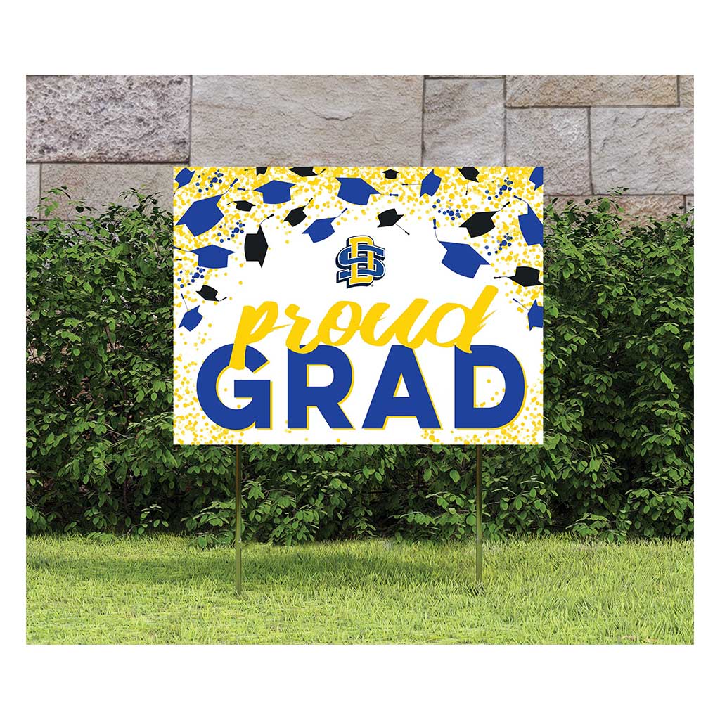 18x24 Lawn Sign Grad with Cap and Confetti South Dakota State University Jackrabbits